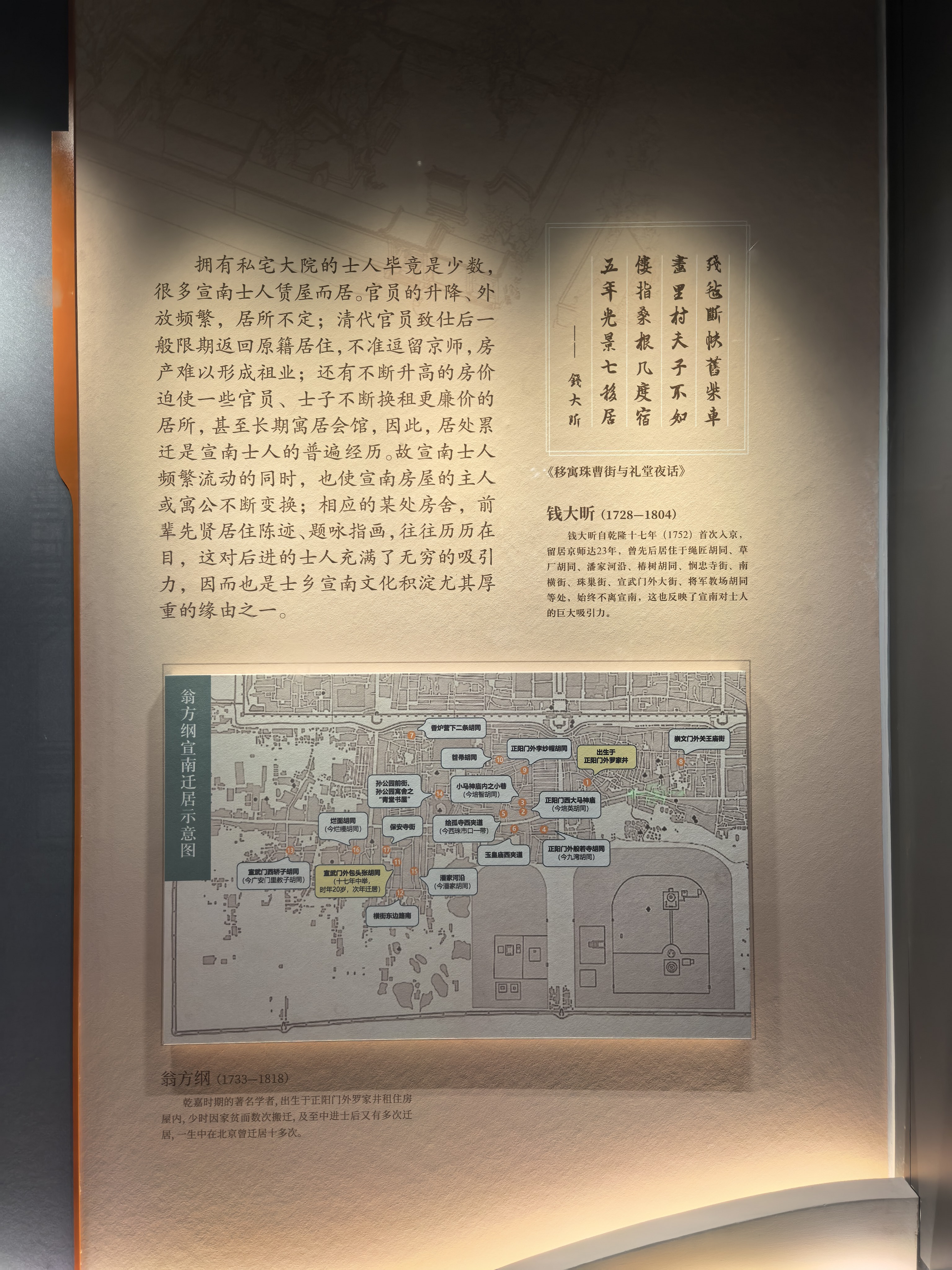 宣南士人近居示意图展签
